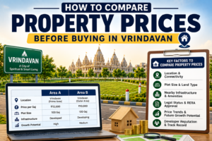 comparison of residential property prices and plots in Vrindavan