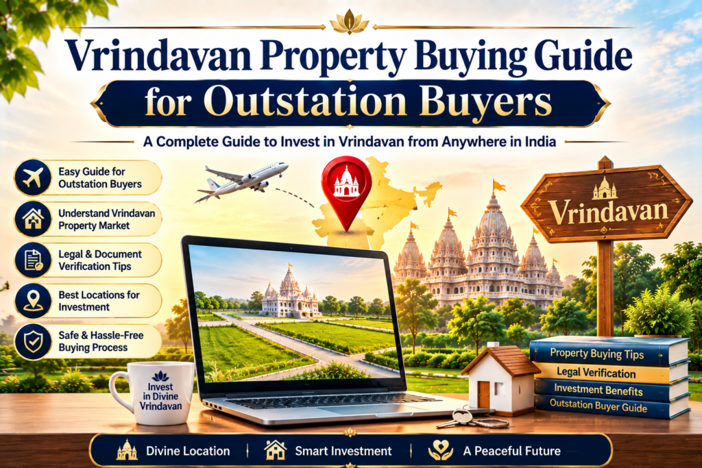 outstation buyer researching and inspecting property in Vrindavan