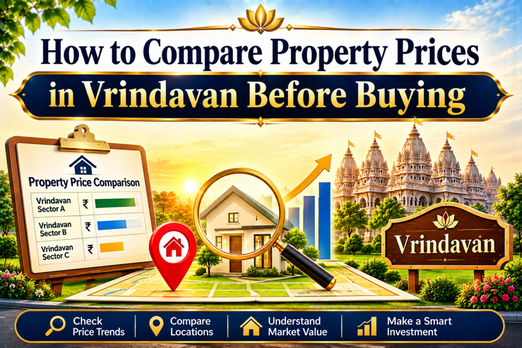 comparing residential property prices in Vrindavan before buying