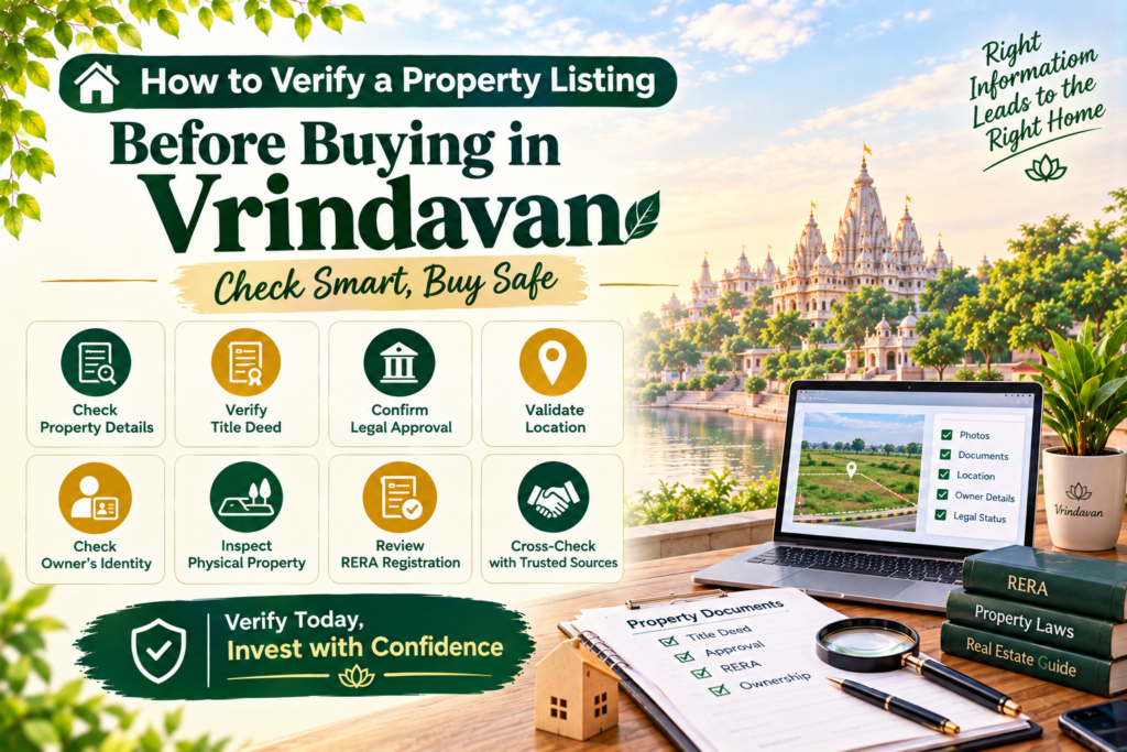 Property listing verification in Vrindavan before buying