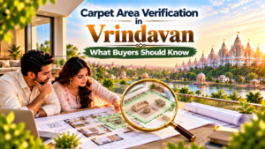 Buyer inspecting the access road leading to a residential plot in Vrindavan