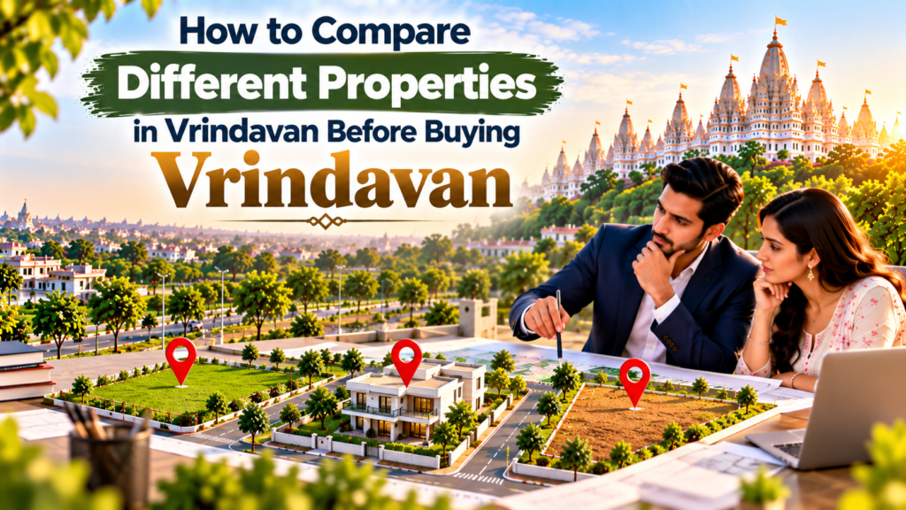 Buyer comparing different residential property options in Vrindavan