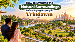 Residential property surrounded by greenery and open spaces in Vrindavan